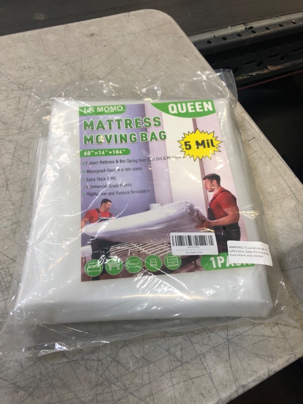 Photo 2 of 5 Mil Mattress Bag for Moving, Mattress Storage Bag - 1 Pack Extra Thick Mattress Protector Queen, Heavy Duty Plastic Bag for Moving Mattress with Highly Tear & Puncture Resistance (1, Queen) 1 Queen