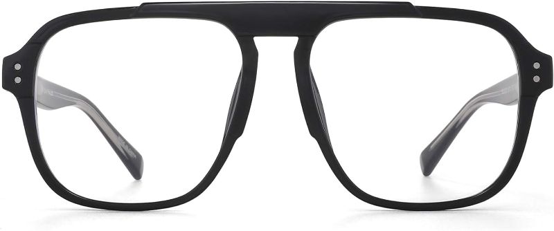 Photo 1 of JIM HALO Blue Light Blocker Glasses Men Women Square Thick Frame Computer Glasses
