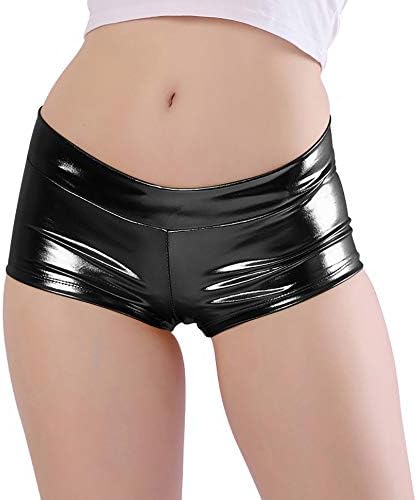 Photo 1 of  Women's Shiny Metallic Rave Booty Shorts Hot Pants Dance Bottom S 