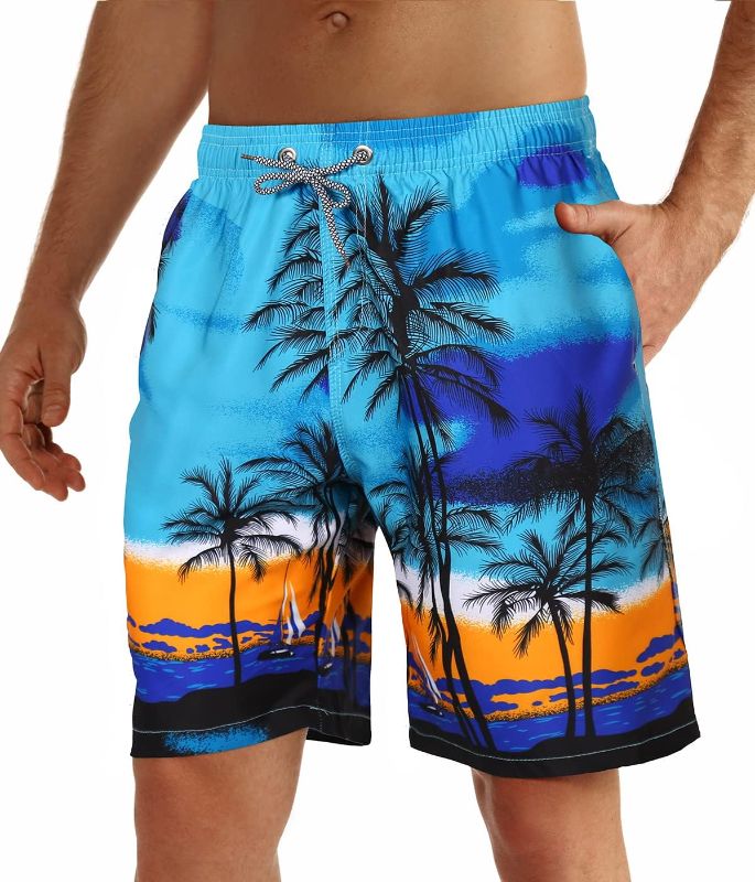 Photo 1 of  Men's Swim Trunks Beach Board Shorts Quick Dry Bathing Suits Holiday Shorts… Sc 