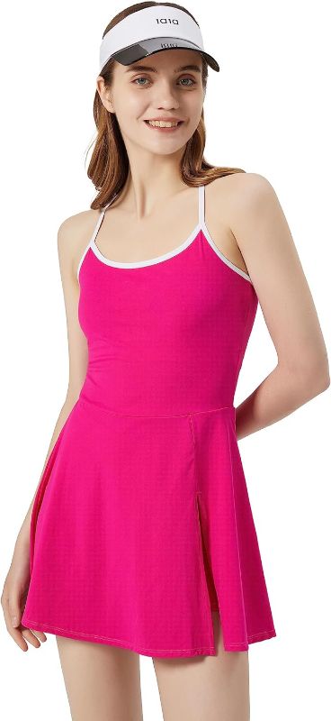 Photo 1 of  Women’s Tennis Golf Dress with Shorts Pockets Sleeveless Workout Sports Athletic Dresses plus 
