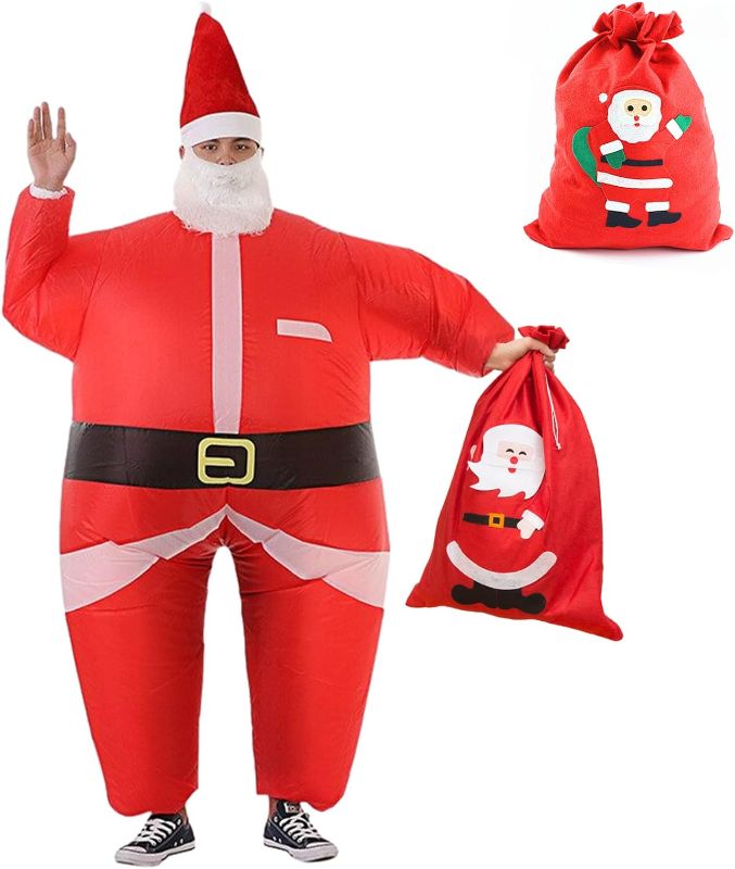 Photo 1 of Forfamy Christmas Tree Inflatable Costumes Dress Adults, Halloween Xmas Cosplay Blow up Costume with Blower Party Decoration
