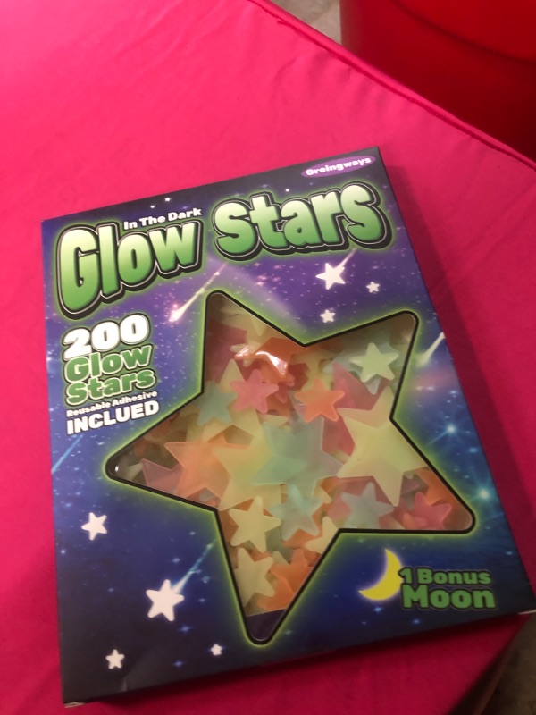 Photo 2 of  Pcs Colorful Glow in The Dark Luminous Stars and Moon Fluorescent 