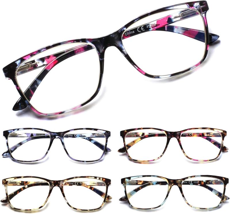 Photo 1 of Blocking Spring Hinge Fashion Pattern Print Eyeglasses for Women