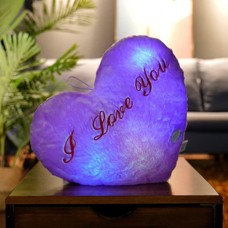 Photo 1 of alentine's Day Glowing Heart Stuffed Plush 13.8inch Valentine's Heart Shaped Pillow Valentine's Day Gifts Romantic Gift for Wife Girlfriend Husband and Boyfriend