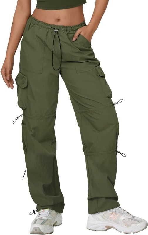 Photo 1 of DISCIPBUSH Cargo Pants Womens Parachute Pants for Women with Pockets L 