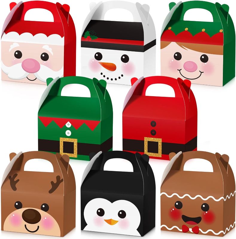 Photo 1 of  Christmas Goody Candy Boxes Cardboard Xmas Treat Boxes with Handles