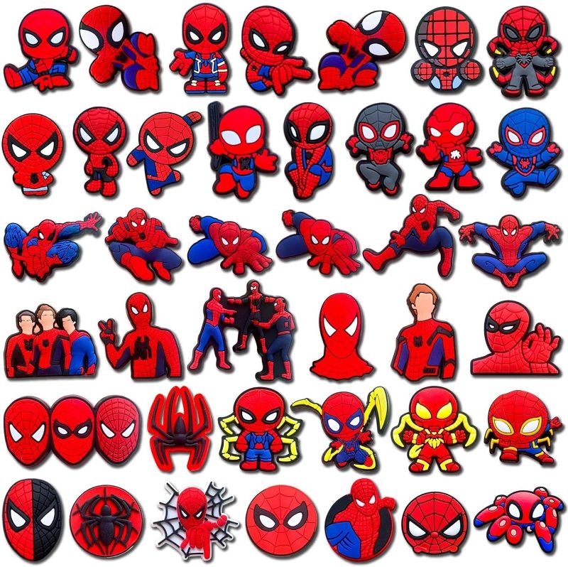 Photo 1 of mix random Shoe Decoration Charms for Clog Sandals, Superhero Shoes Pins for Kids Boy Girl Party Gifts