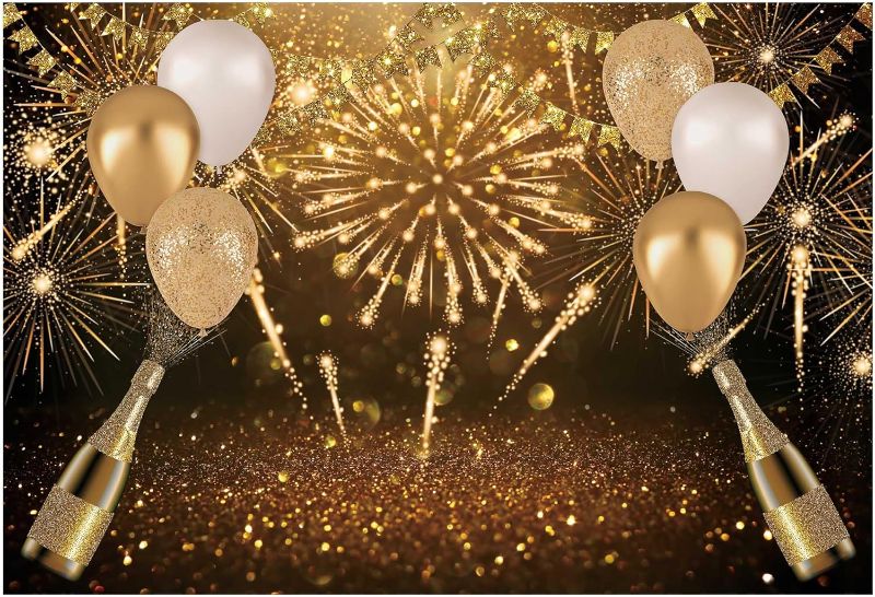 Photo 1 of  new year 2024 Photography Backdrop Black Golden Balloons Background Prom New Year Holiday Party