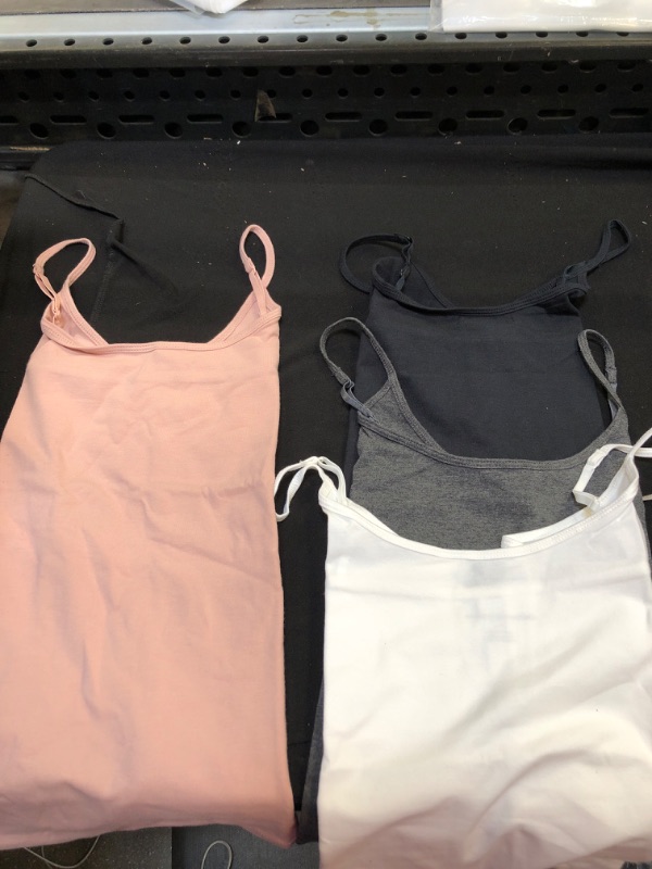 Photo 2 of Air Curvey 4 Piece Camisoles for Women Basic Camis Undershirt Adjustable Spaghetti Strap Tank Top
SIZE-LG 