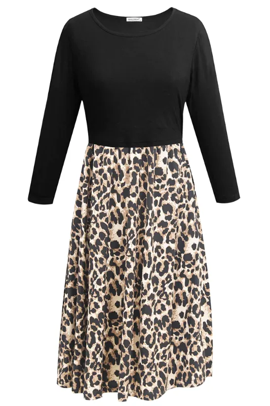 Photo 1 of SMALLSHOW BLACK AND CHEETAH DRESS , LONGSLEEVE , SIZE -XXL 