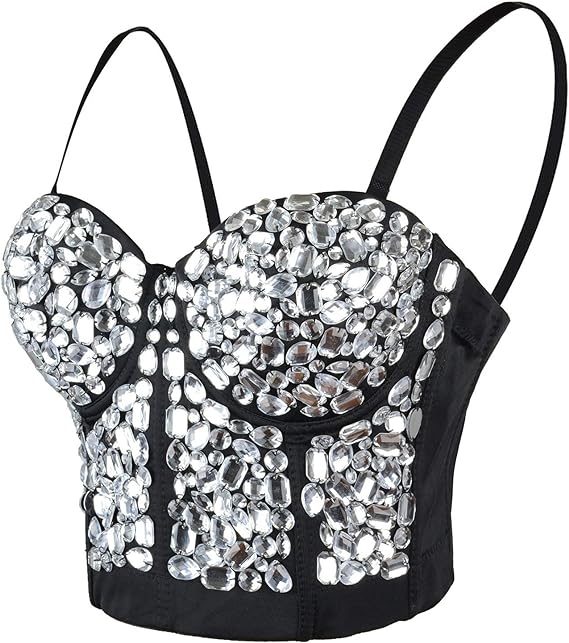 Photo 1 of ELLACCI Women's Rhinestone Bustier Crop Top Sexy Corset Top
SIZE - XL 