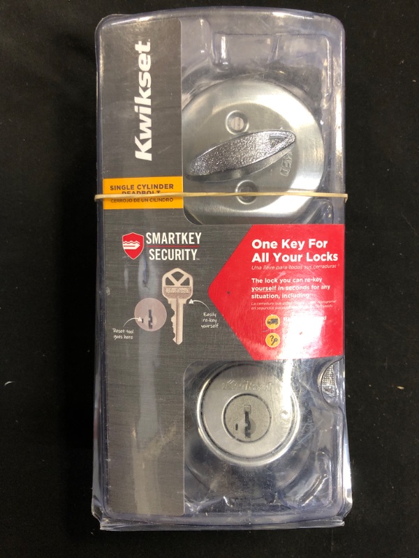 Photo 2 of 660 Series Satin Chrome Single Cylinder Deadbolt Featuring SmartKey