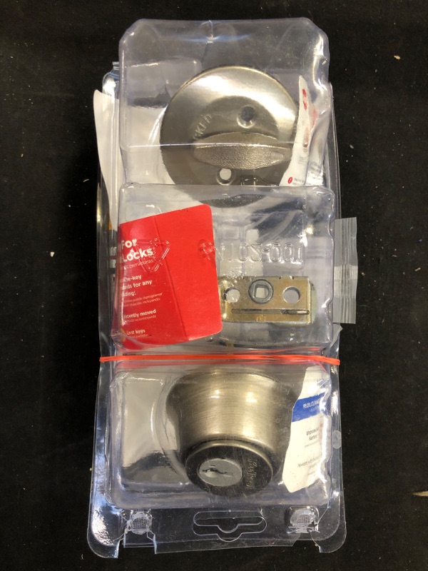 Photo 1 of 660 Series Satin Nickel Single Cylinder Deadbolt Featuring SmartKey with Microban