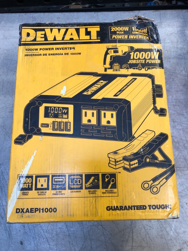 Photo 3 of DEWALT DXAEPI1000 Power Inverter 1000W Car Converter & DXAEPI140 Power Inverter 140W Car Converter: 12V DC to 120V AC Power Outlet with Dual 3.1A USB Ports Car Converter + Car Converter