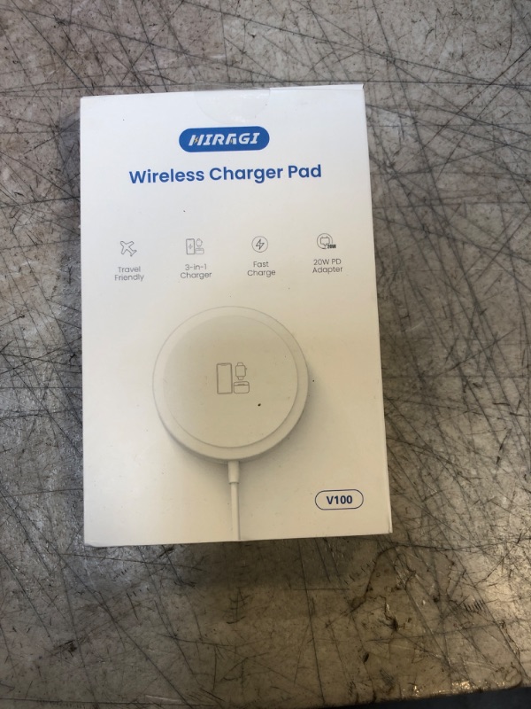 Photo 1 of 3 in 1 Magnetic Wireless Charger,15W Max Fast Wireless Charging Pad Compatible with MagSafe Charger iPhone 15/14/13/12 Series, Airpods 3/2/Pro/Pro 2 & iWatch All Series, 20W PD USB-C Adapter Included