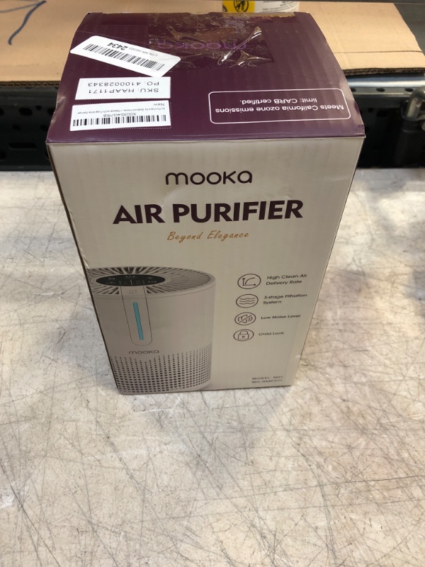 Photo 3 of Air Purifiers for Bedroom Home, MOOKA HEPA H13 Filter Air Purifier with USB Cable for Smokers Pollen Pets Dust Odors in Office Car 300 Sq.Ft, Travel-size Desktop Air Cleaner with Fragrance Sponge Upgraded M01 White