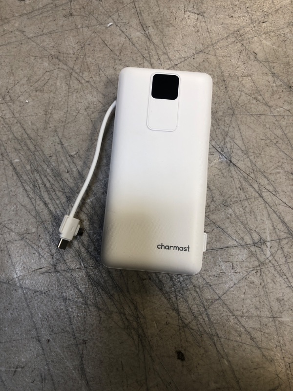 Photo 2 of Charmast Portable Charger with Built-in Cables and AC Wall Plug 20000mAh, 20W PD 18W QC 3.0 Fast Charging Power Bank Battery Pack Compatible with iPhone 14/13, Samsung Galaxy, iPad, and More C 20000mAh White