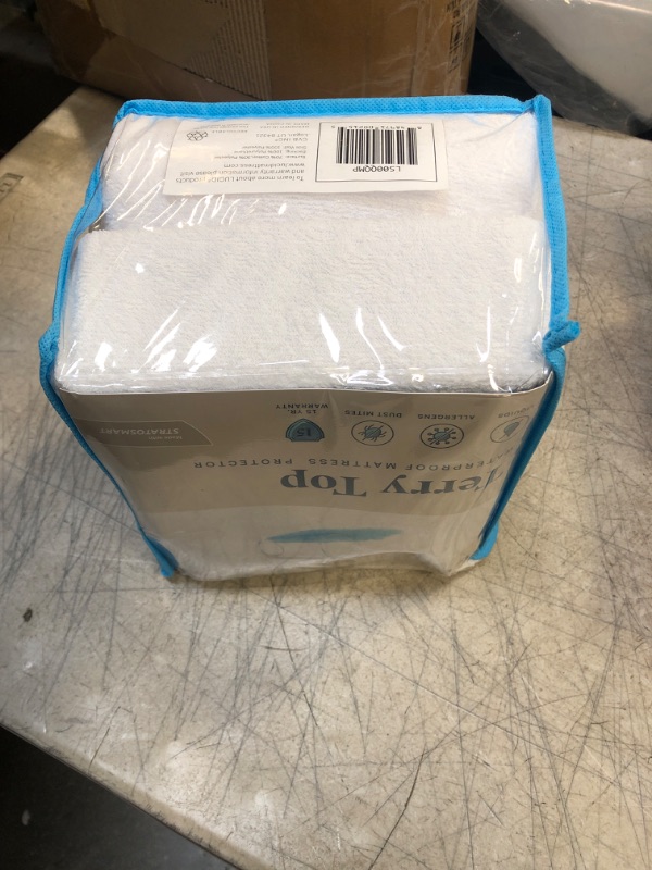 Photo 1 of  LUCID Premium Hypoallergenic 100% Waterproof Mattress Protector - Universal Fit, Cotton Terry Top, Queen , White Queen Cotton Terry Top