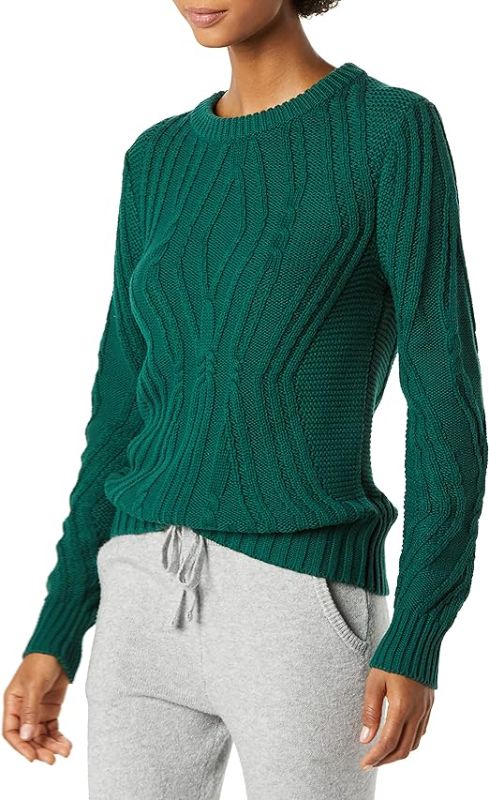 Photo 1 of Amazon Essentials Women's 100% Cotton Crewneck Cable Sweater
SIZE -XL
