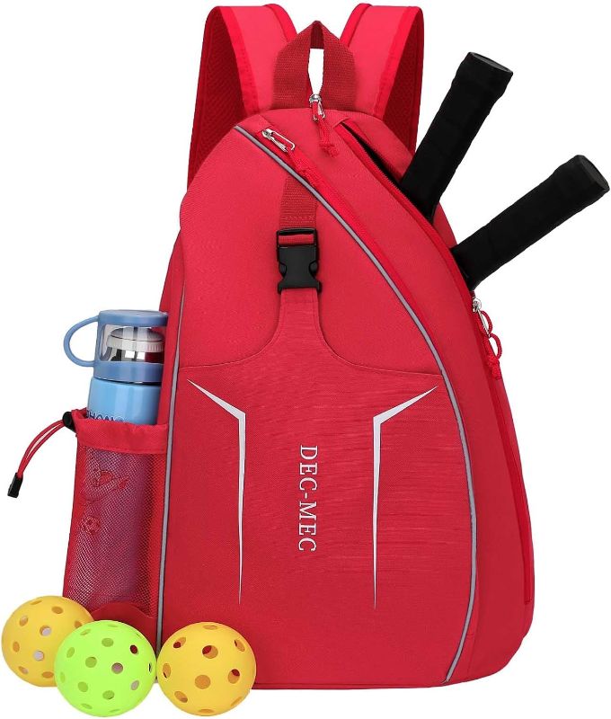 Photo 1 of Dec-Mec Pickleball Bag, Adjustable Sling Bag, for Pickleball Paddle, Tennis, Pickleball Racket and Travel for Women Men
