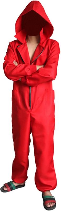 Photo 1 of Angelaicos Unisex Red Jumpsuits Mask Halloween Party Costume Full Set
SIZE -XSMALL 