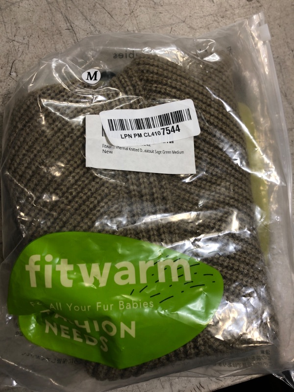 Photo 1 of Fitwarm Thermal Knitted Dog Sweater Doggy Winter Coat Pet Clothes Doggie Turtleneck Jacket Puppy Outfits Cat Sweatsuit Sage Green SIZE Medium
