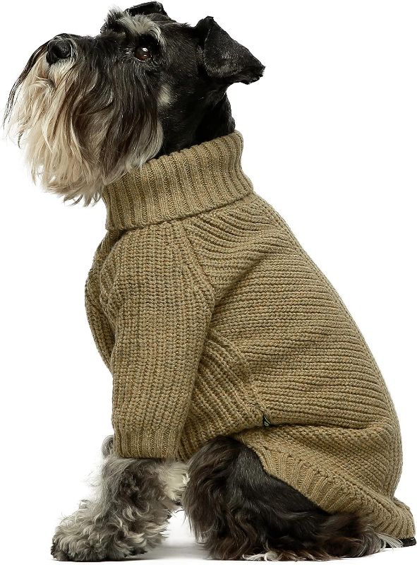 Photo 1 of Fitwarm Thermal Knitted Dog Sweater Doggy Winter Coat Pet Clothes Doggie Turtleneck Jacket Puppy Outfits Cat Sweatsuit Sage Green SIZE Medium
