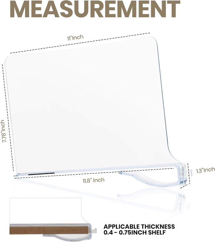 Photo 1 of Utopia Home 6 Pack Acrylic Shelf Dividers for Closet Organization - Closets Shelf and Closet Separator for Storage and Organization - No Installation Required (Clear)
