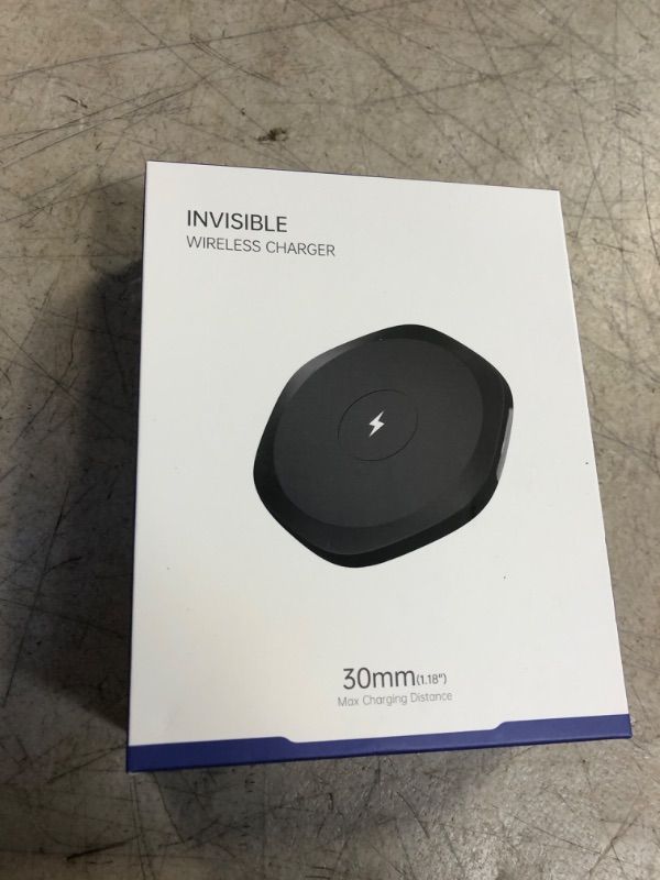 Photo 1 of KPON Invisible Wireless Charger - 30mm Under Table Wireless Charger - Furniture Desk Wireless Charging Station for iPhone 14/13/12/11/X/8 and All Wireless Phones/Earbuds (with QC Adapter)
