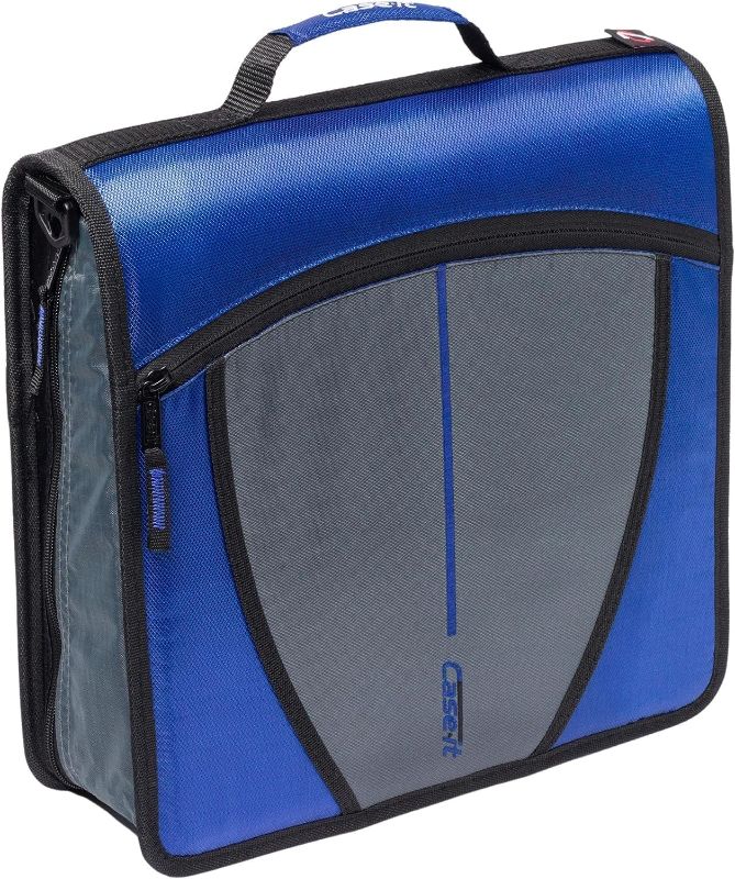 Photo 1 of Case It 169802 Case-it Mighty Zip Tab 3-Inch 3-Ring Zipper Binder Blue (D-146 BLUE)
