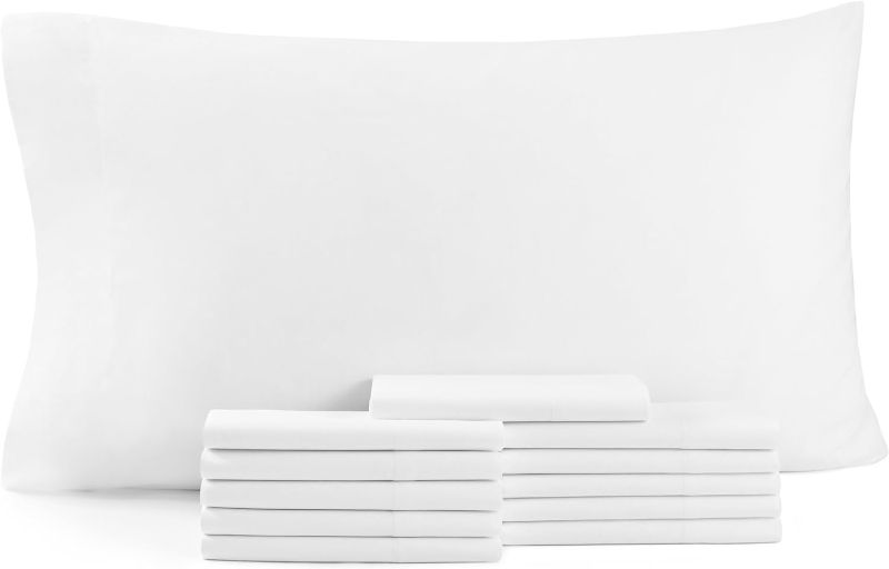 Photo 1 of ONE Cotton Blended Pillow Cover Bedding Essentials Supplies for Hosts of Hotel, Motel, or Rental Properties, White, Standard