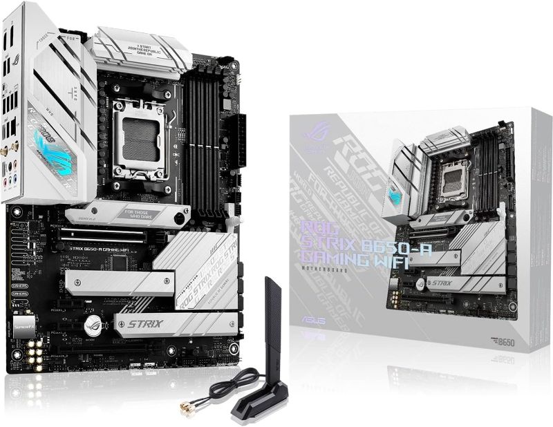 Photo 1 of ASUS ROG Strix B650-A Gaming WiFi 6E AM5 (LGA1718) Ryzen 7000 Motherboard(12+2 Power Stages,DDR5,3xM.2 Slots,PCIe® 4.0, 2.5G LAN,WiFi 6E,USB 3.2 Gen 2x2 Type-C® Port)
