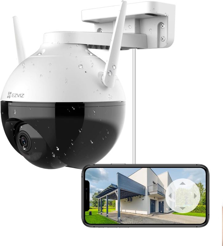 Photo 1 of EZVIZ Outdoor Camera Wired, 360 PTZ WiFi Cameras for Home Security Outside, Home Security Cameras with AI Detection, Color Night Vision, 24/7 Recording, Audio Pick-up, Waterproof, Alexa, 256GB
