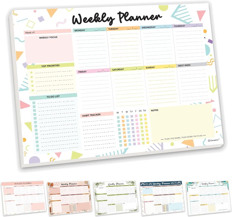 Photo 1 of Weekly Planner Pad - 52 Easy Tear-Off Sheets Weekly Planner Notepad Tear Off, 11x8.5in Weekly Planner Sheets, Weekly To Do List Notepad, Weekly Planner Tear Off Pad, Weekly Planner Desk Pad
