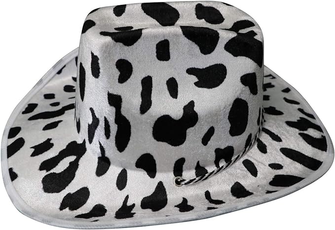 Photo 1 of  Cowboy Hat Fun Cow Print Hat – Unisex Black and White Cowboy Hat