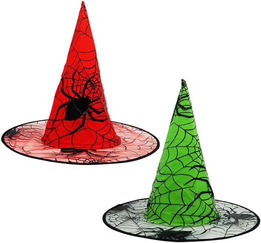 Photo 1 of JEWEDECO 2 Pcs halloween witch cap cobweb witch hat halloween party hat cosplay devil headband witch hat headband Halloween Witch Headbands black party hats clothing performance hat
