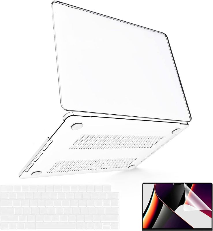 Photo 1 of B BELK Case for Newest MacBook Pro 16 inch Case 2023-2021 A2780 M2 A2485 M1 Pro/Max, Corner Protective Clear Laptop Plastic Hard Shell + Keyboard Cover + Screen Protector
