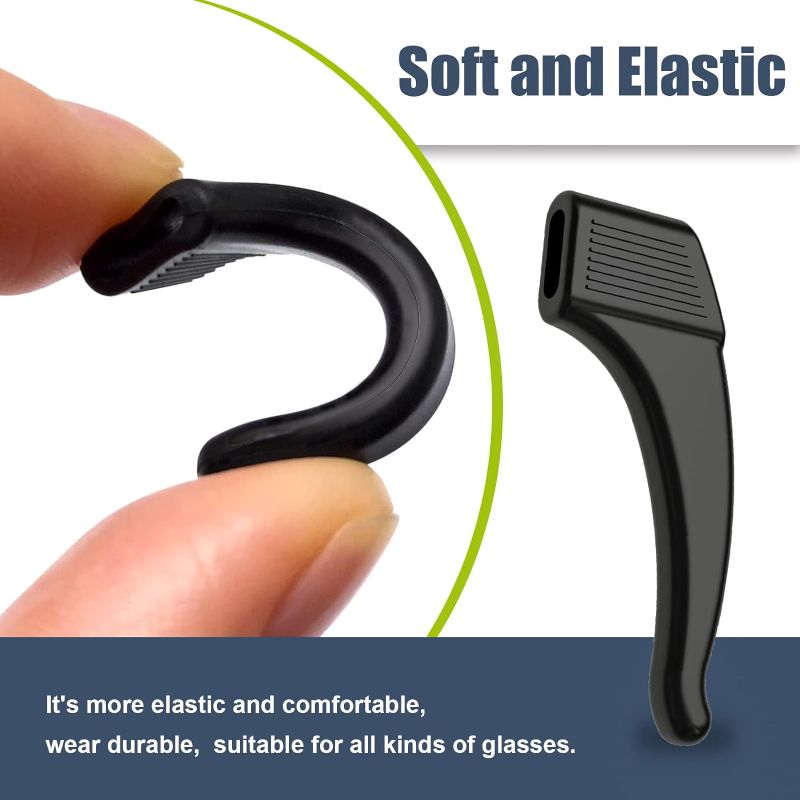 Photo 1 of  Anti-Slip Eyeglass Ear Grips Hook Comfortable Silicone Elastic Eyeglasses Temple Tips Sleeve Retainer-For Eyewear Sunglasses Spectacles Glasses,Sports Eyeglasses 