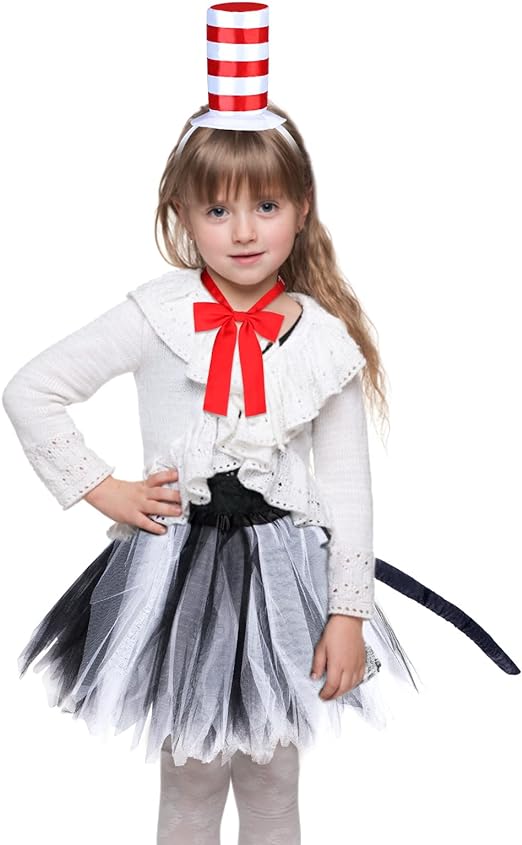 Photo 1 of  Kids Cat accesories Kit Including Red White Top Hat Headband