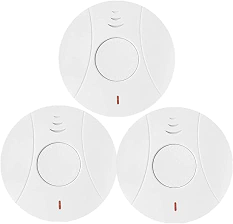 Photo 1 of 3 Pack Photoelectric Smoke and Carbon Monoxide Detector, Smoke Alarm Sealed-in 10 Year Lithium Battery-Operated (White)
