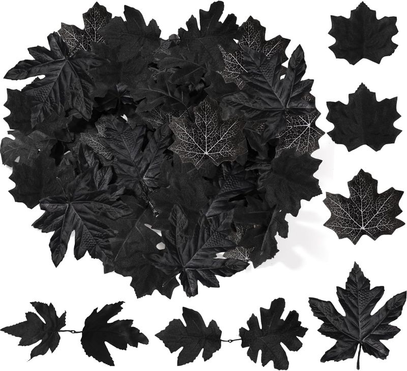 Photo 1 of  black glitter leaves