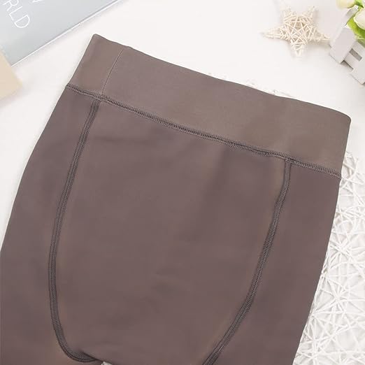 Photo 1 of Women Warm Fleece Lined Sheer Thick Tights, Thermal Translucent Pantyhose, Winter Stretchy High Waist Slim Leggings has a rip on knee 