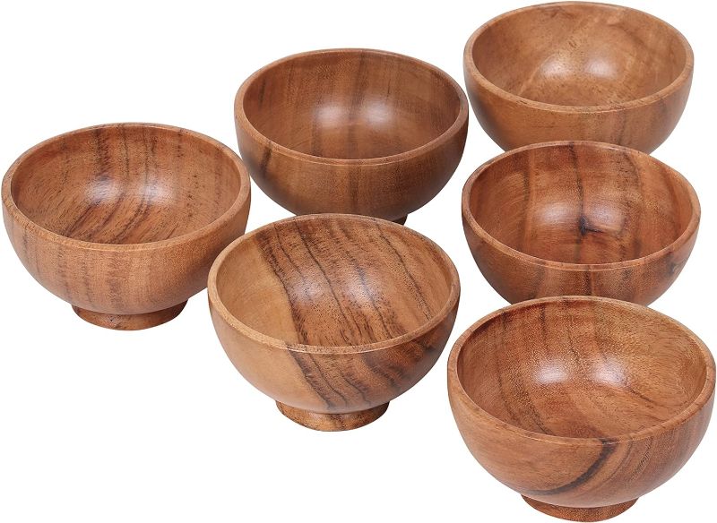 Photo 1 of 5  Acacia wood small bowls  dif sizes 