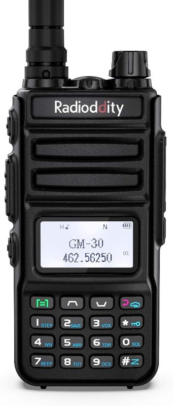 Photo 1 of Radioddity GM-30 GMRS Radio Handheld 5W Long Range Two Way Radio for Adults, GMRS Repeater Capable, with NOAA Scanning & Receiving, Display SYNC, for Off Road Overlanding Family Use, 1 Pack
