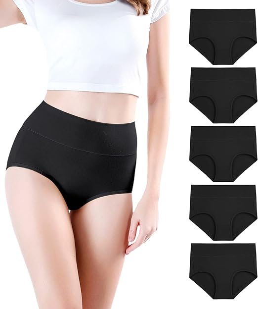 Photo 1 of 2xl wirarpa Women's Underwear High Waisted Ladies Cotton Panties Soft Full Coverage Briefs 