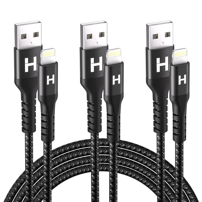 Photo 1 of  iPhone Charger Cable [Apple MFi Certified] 3Pack 6/6/10ft, Lightning Cable Nylon Braided, Fast Charging iPhone Charger Cord Compatible with iPhone 14 13 12 11 Pro Max XR XS X 8 7 6 Plus SE iPad