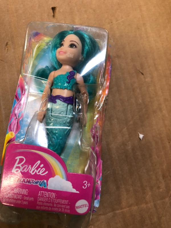 Photo 2 of Barbie Dreamtopia Chelsea Mermaid Doll, 6.5-inch with Teal Hair and Tail
