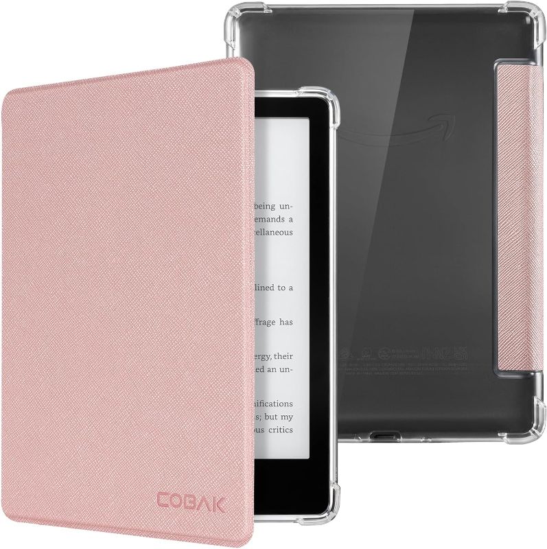 Photo 1 of CoBak Case for Kindle Paperwhite - New PU Leather Cover and Clear Soft Silicone Back Cover with Auto Sleep Wake Feature for Kindle Paperwhite Signature Edition (11th Generation 2021 Released)
