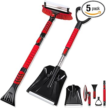 Photo 1 of 47'' Snow Brush & Snow Shovel for Car, 3 in 1 Extendable Snow Brush with Squeegee and Ice Scraper for Car Windshield Detachable Car Snow Shovel with Ergonomic Foam Grip Snow Removal for Car SUV Truck